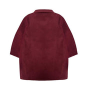 Wine red girls cashmere long coat baby doll style for ages 2 to 5 years