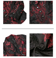 Luxury Boys Brocade Blazer – Black & Wine Red Floral Page Boy Jacket for Wedding & Formal Occasions (Ages 4–12)