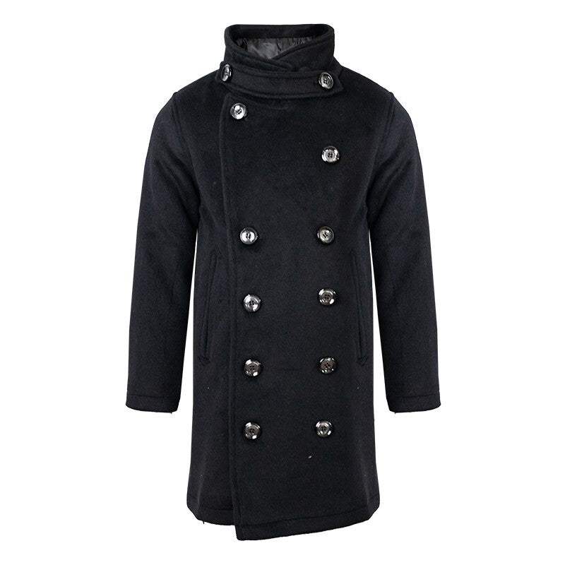 Boys black cashmere coat stylish tailored wool blend outerwear ages 3-12 years