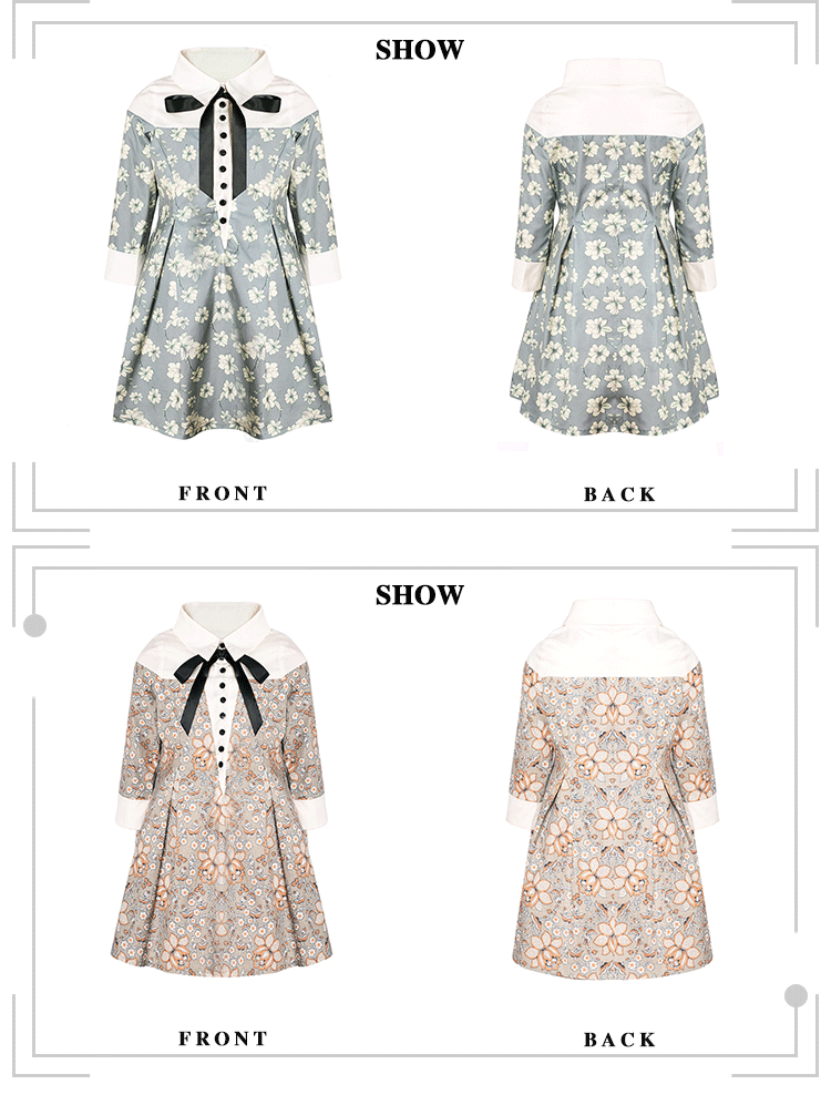 Vintage Floral Doll Collar Dress for Girls – A Refined A-Line Style for Special Occasions & Everyday Elegance (Ages 3–7)