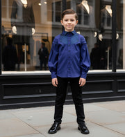 Vintage Cotton Long Sleeve Shirt for Boys – A Refined Classic for Occasions & Everyday Elegance (Ages 3–14)