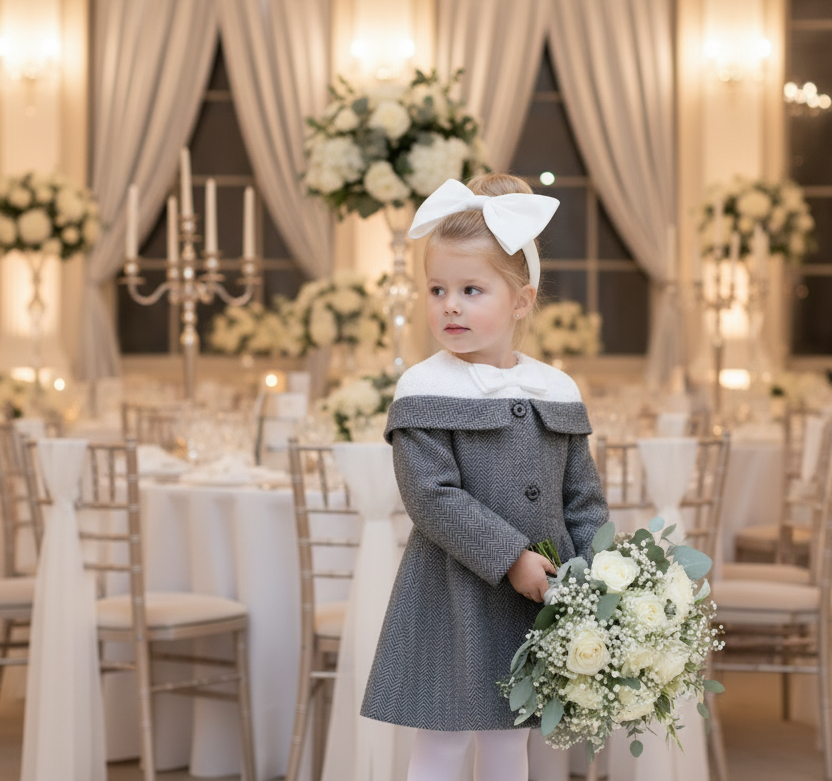Vintage Wool Coat Dress for Girls (4–7 Years) | Elegant Flower Girl & Winter Occasion Dress