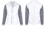 Boys white grey velvet blazer casual short jacket for toddlers 3-7 years autumn spring style