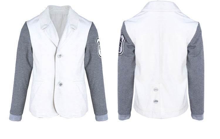 Boys white grey velvet blazer casual short jacket for toddlers 3-7 years autumn spring style