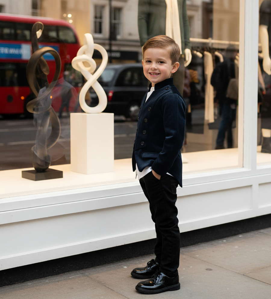 Boys Velvet Blazer False Two-Piece (3–14 Years) | Vintage Wedding Page Boy Dinner Jacket