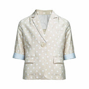 Girls cream cotton blazer short casual jacket for kids ages 6-12 years