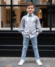 Vintage Cotton Long Sleeve Shirt for Boys – A Refined Classic for Occasions & Everyday Elegance (Ages 3–14)