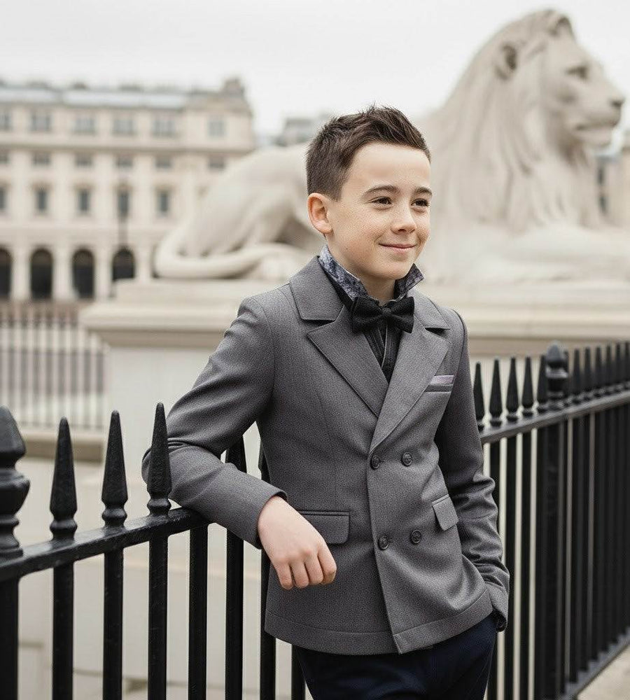 Boys formal blazer in classic single-breasted design for school, weddings, and events aged 3-12