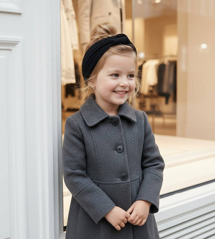 Girls vintage wool winter coat thick warm long overcoat for ages 3-9 years