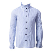 Boys Vintage Light Blue Shirt with Removable Collar (4–14 Years) | Smart Casual & Formal Top