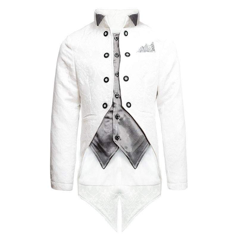 Boys jacquard satin tuxedo blazer with vintage style for weddings and formal events