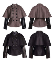 Girls black wool cape coat baby doll style winter outerwear for ages 4-7 years