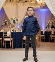 Vintage Cotton Long Sleeve Shirt for Boys – A Refined Classic for Occasions & Everyday Elegance (Ages 3–14)