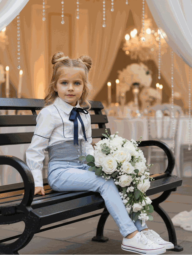 Children wearing kids high waist denim jeggings in various casual and smart outfits