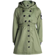 Black girls autumn winter cotton trench dress coat for ages 3-7 with windproof and waterproof features
