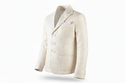 Boys gold jacquard blazer tailored slim-fit formal jacket for ages 8–12