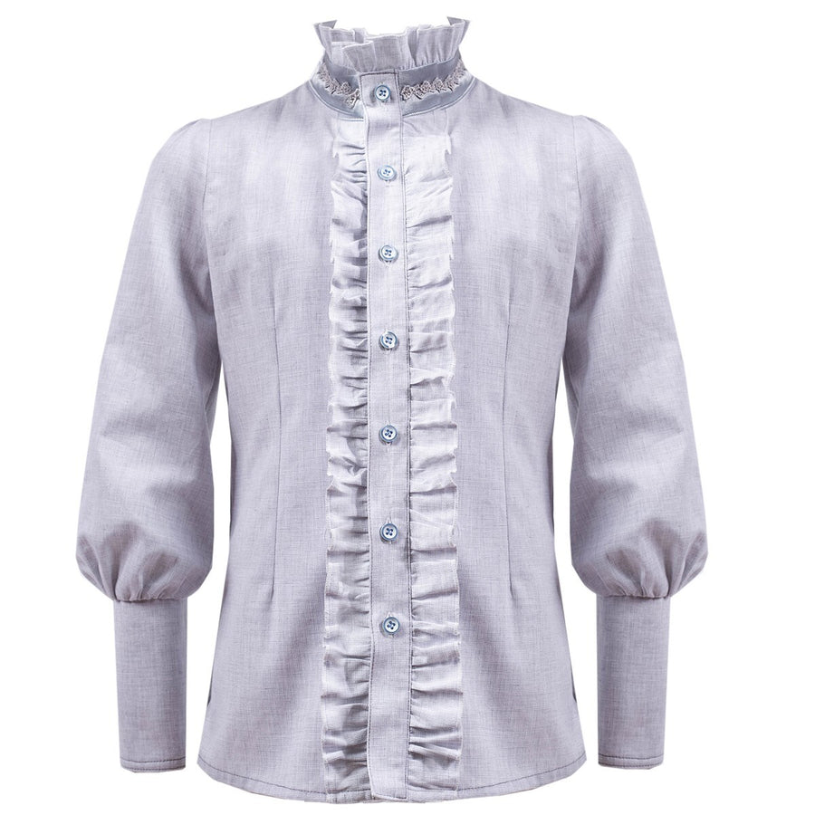 Boys Vintage Light Blue & Grey Shirt (3–14 Years) | Smart Casual, School & Wedding Shirt