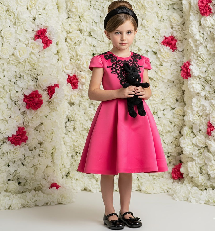 Girls Pink Princess Party Dress – Flower Girl & Bridesmaid Dress for Weddings, Birthdays & Special Occasions (Ages 3–9)