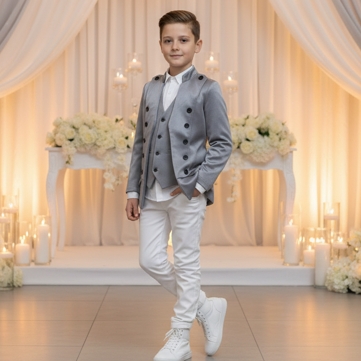 Boys Velvet Blazer False Two-Piece (3–14 Years) | Vintage Wedding Page Boy Dinner Jacket