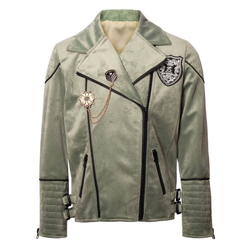 Boys' velvet jacket in light grey and green for stylish fall winter wear ages 3-10