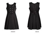 Girls Black Occasion Dress – Sleeveless A-Line Swing Dress for Weddings, Parties & Formal Events (Ages 4-5)