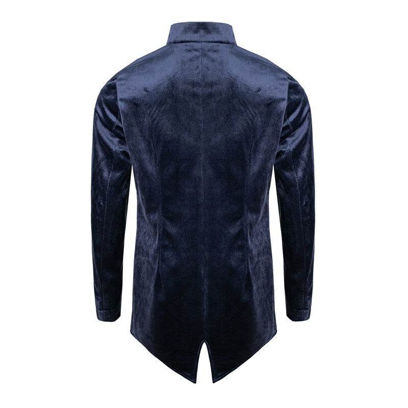 Boys navy velvet tuxedo blazer with satin lapel for formal occasions ages 3-7