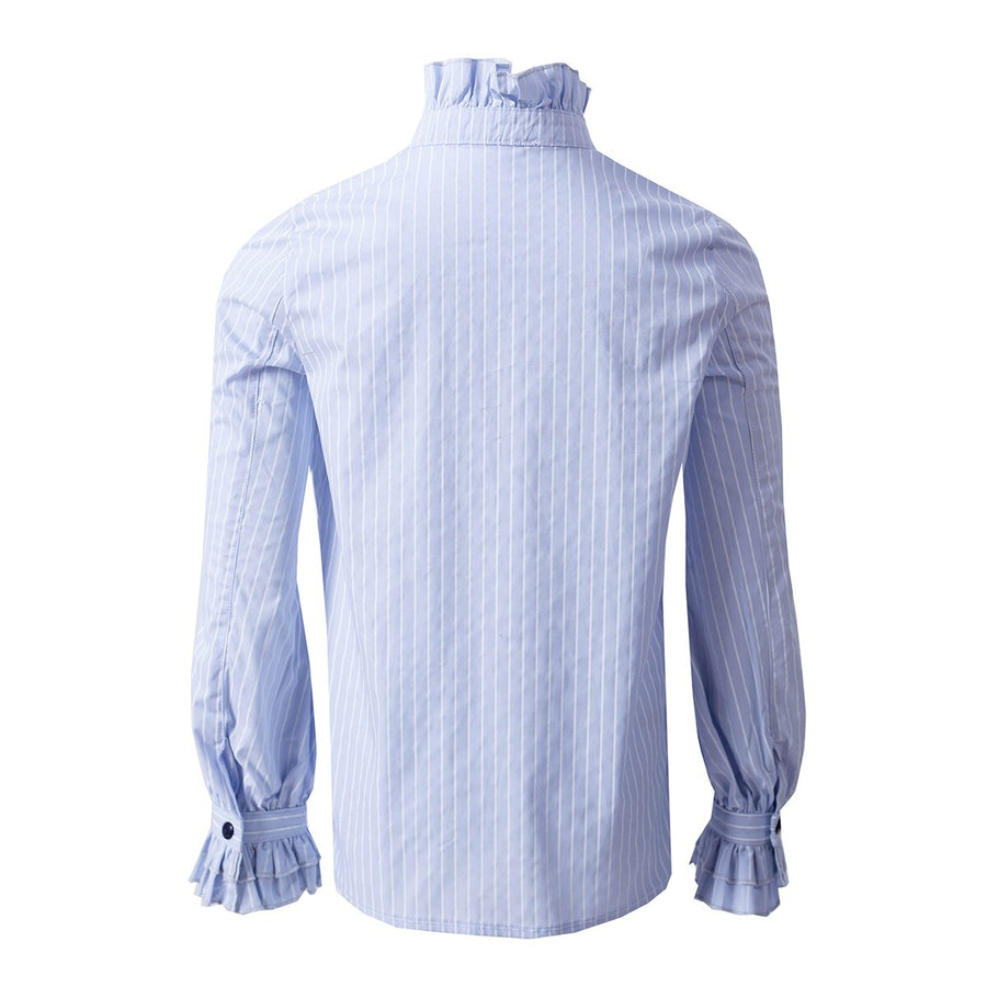 Boys Vintage Light Blue Shirt with Removable Collar (4–14 Years) | Smart Casual & Formal Top