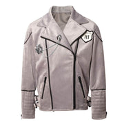 Light grey and green boys' velvet jacket for ages 3-10, stylish fall/winter casual wear