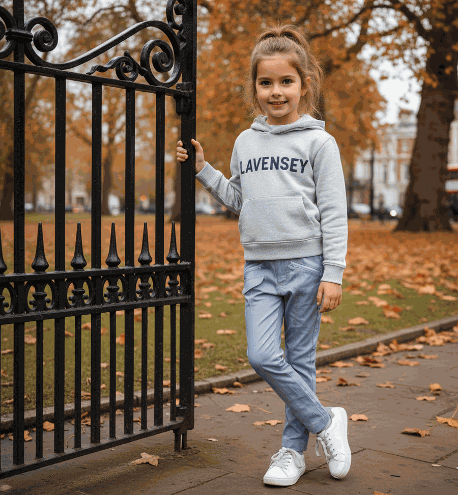 Girls' light blue stretchy denim jeans for kids aged 4-9, skinny fit with elastic waistband