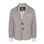 Boys Grey Casual Blazer with Double Cuffs (3–10 Years) | Smart Casual & Party Jacket