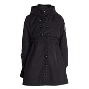Girls autumn winter cotton trench dress black windproof waterproof coat for ages 3 to 7 years