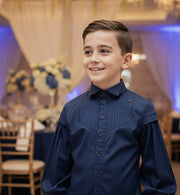 Vintage Cotton Long Sleeve Shirt for Boys – A Refined Classic for Occasions & Everyday Elegance (Ages 3–14)