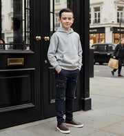 Boys stretch denim casual jeans in navy blue and black cotton trousers for ages 4 to 12 years