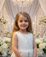 Gilrs princess festival Luxury Beige Lace Dress VintageToddler Party Outfit XmasLuxury Girls Ivory Lace Flower Girl Dress – Vintage Princess Party & Wedding Dress for Toddler (Ages 2–7)