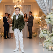 Boys Velvet Blazer False Two-Piece (3–14 Years) | Vintage Wedding Page Boy Dinner Jacket