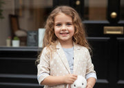 Girls cream cotton blazer short casual jacket for kids aged 6-12 years