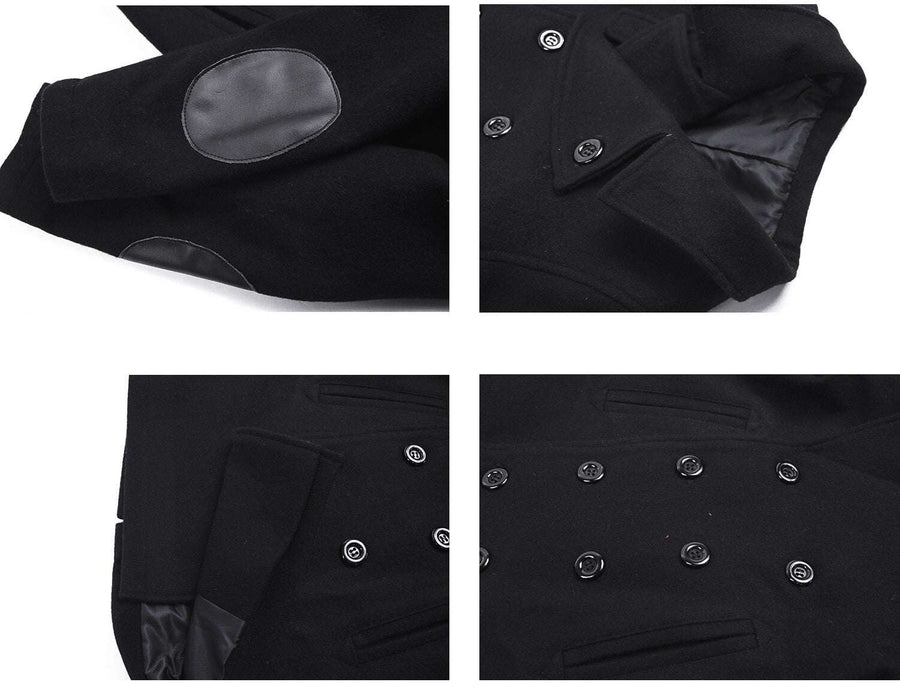 Stylish boys black cashmere coat for ages 3-12 with tailored fit and wool-cashmere blend outerwear