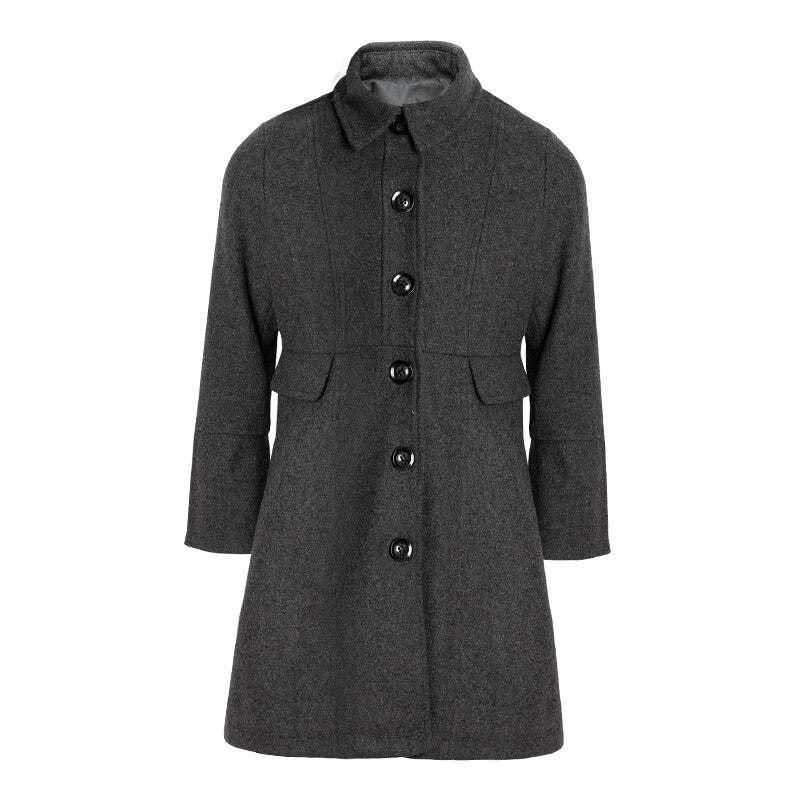 Girls vintage wool winter coat thick warm long overcoat for ages 3-9 years
