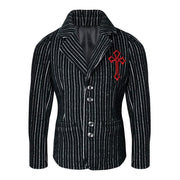 Boys black wool blazer vintage style winter jacket for kids aged 3-9 years