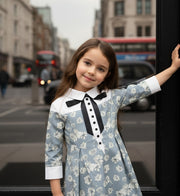 Vintage Floral Doll Collar Dress for Girls – A Refined A-Line Style for Special Occasions & Everyday Elegance (Ages 3–7)