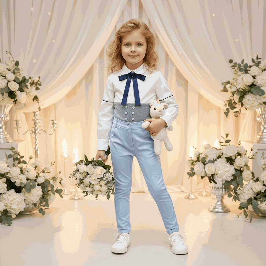 Child wearing kids high waist denim jeggings in a stylish skinny fit for everyday and smart outfits
