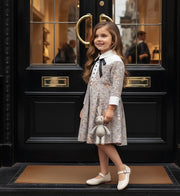 Vintage Floral Doll Collar Dress for Girls – A Refined A-Line Style for Special Occasions & Everyday Elegance (Ages 3–7)