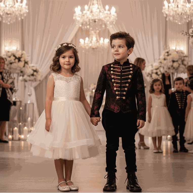 Luxury boys embroidered tuxedo blazer in velvet with intricate detailing for weddings and formal events ages 4 to 14