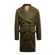 Children's Winter Double Breasted Wool Coat Thick Warm Military Jacket 3-12 Year