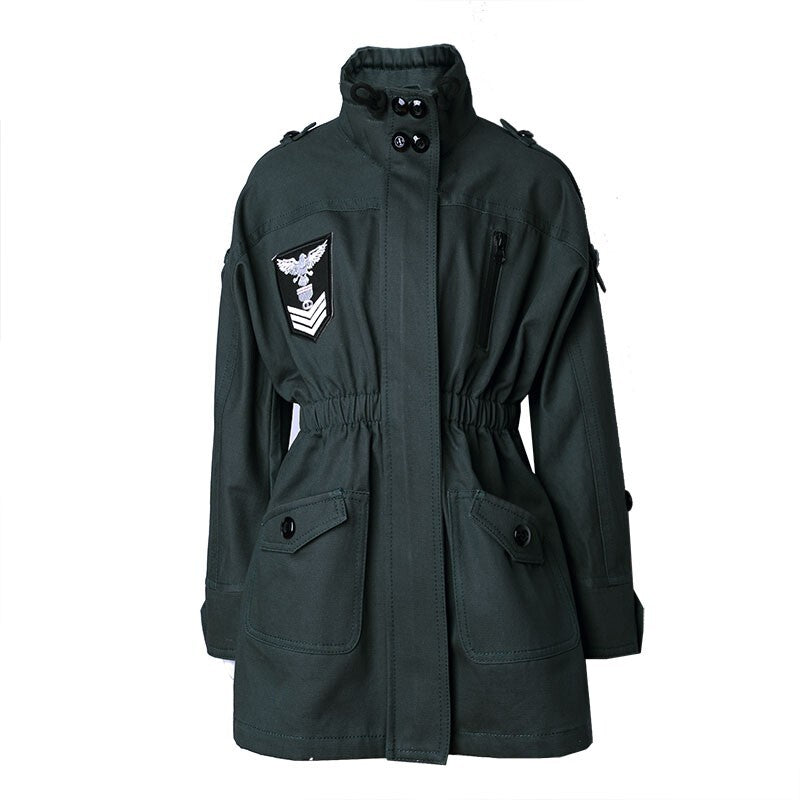 Girl's Dark Green Trench Coat 3-4-5 Y Vintage Cotton Rain Jacket  High Quality