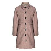 Girls wearing vintage wool winter coats for ages 3-9, thick warm long overcoats with button details