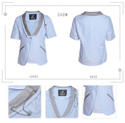 Boys Short Sleeve Blazer Bright Blue – Lightweight Cotton Page Boy Jacket for Summer Wedding & Formal Occasions (Ages 3–12)