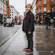 Boys black wool blazer vintage style winter jacket for kids aged 3-14 years