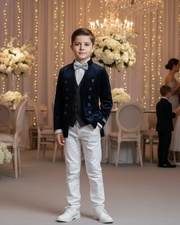 Boys Velvet Blazer False Two-Piece (3–14 Years) | Vintage Wedding Page Boy Dinner Jacket