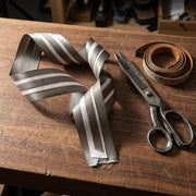 Elegant Charcoal & Cream Ribbon Trio Set – Luxury Satin & Cotton Decorative Ribbon Bundle for Fashion & Gift Styling